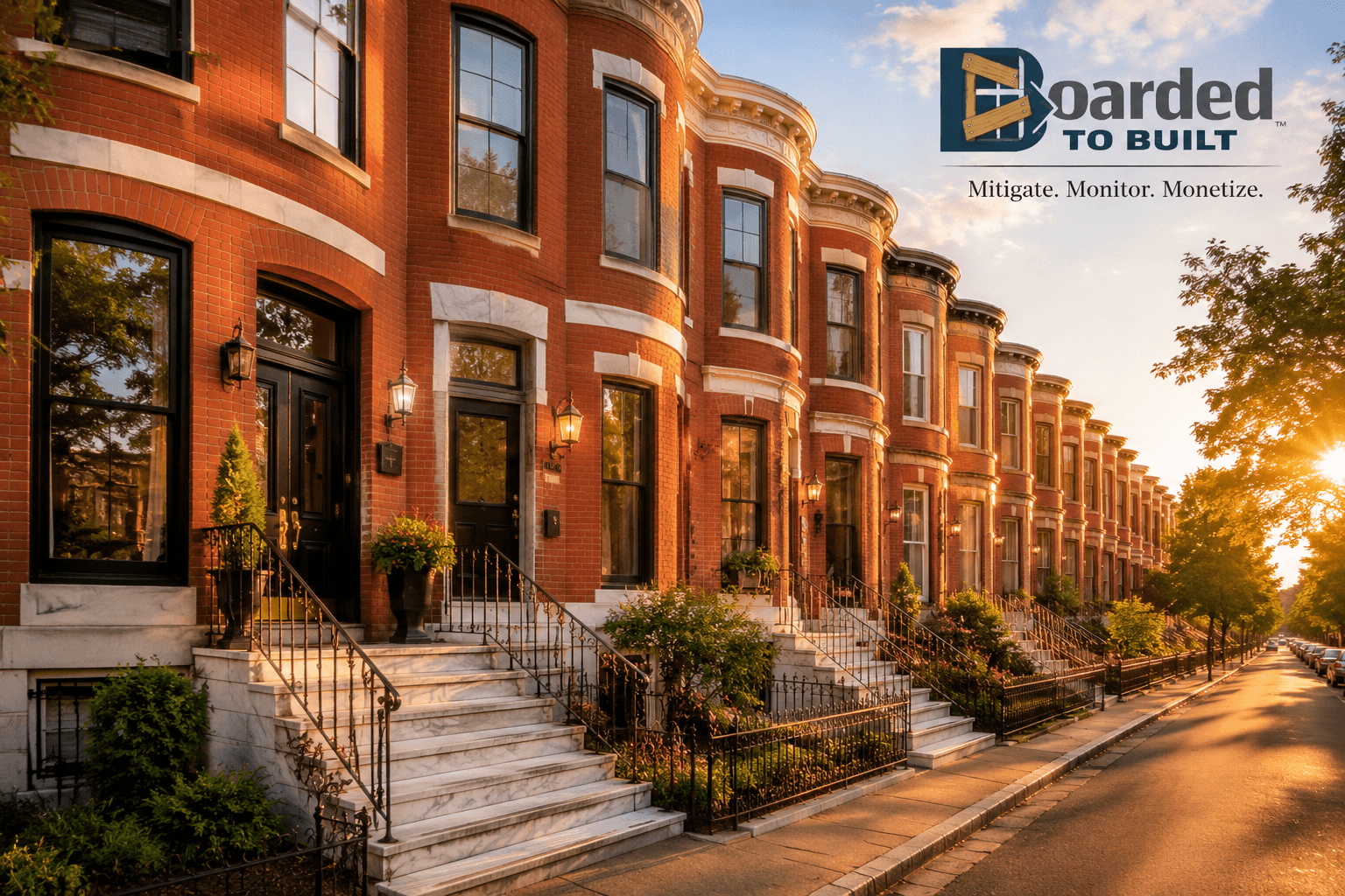Restored Baltimore rowhouses — Boarded to Built